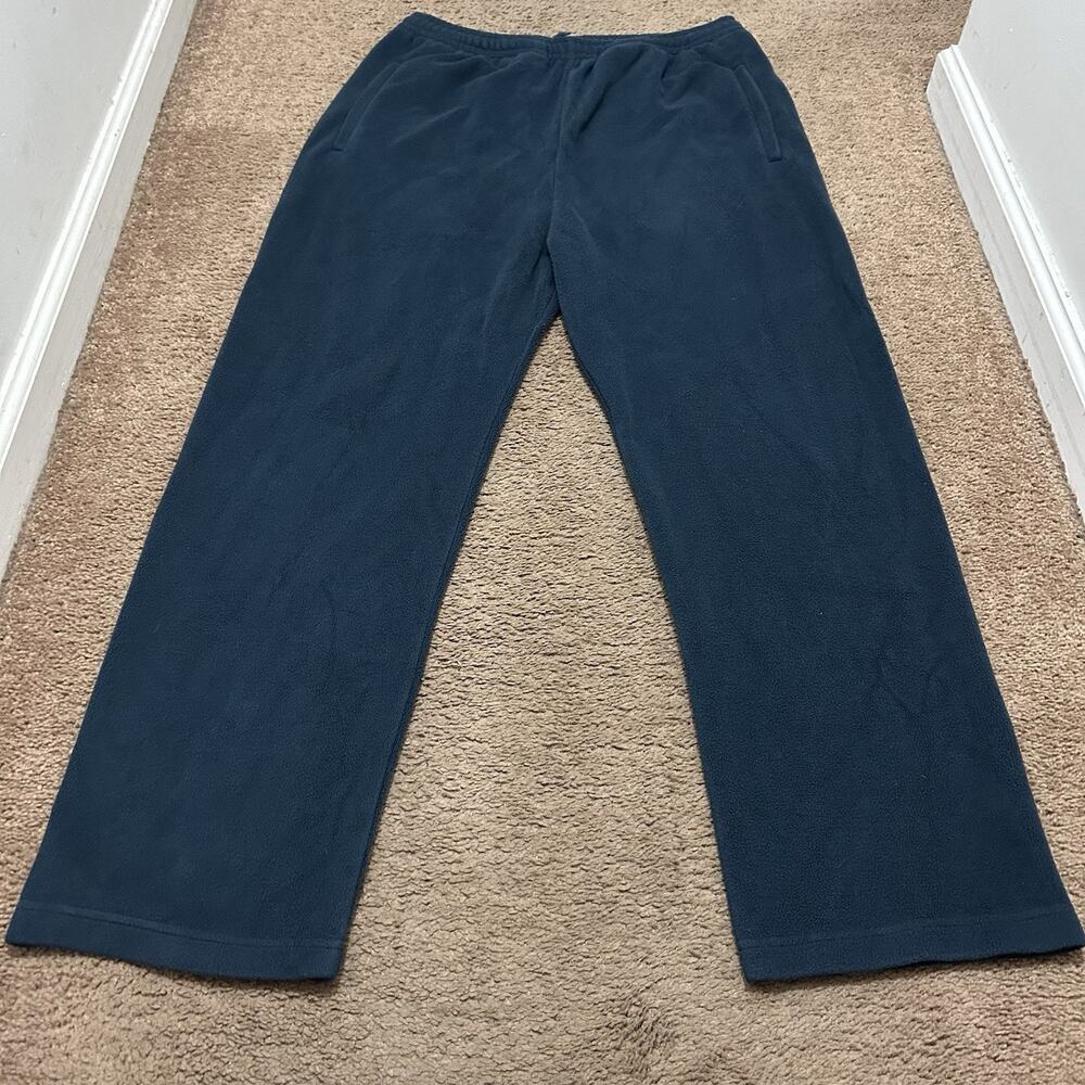 Yzy Wide Leg Fleece Sweat Pants Size Large Blue Wide Leg Blue